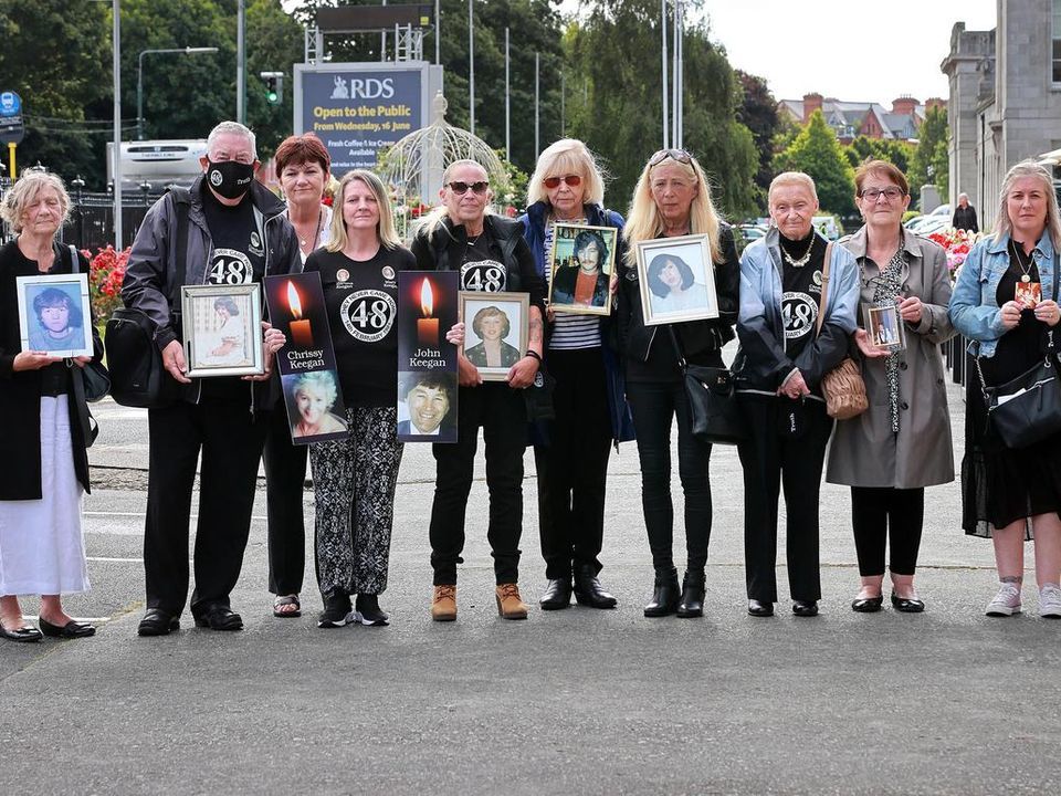 Families of the victims of the Stardust fire. Photo: Frank McGrath