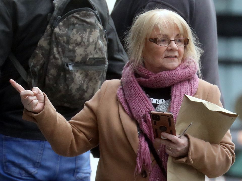 Victim Dolores Webster aka Dee Wall pictured at the Criminal Courts of Justice(CCJ) on Parkgate Street in Dublin. Pic: Paddy Cummins