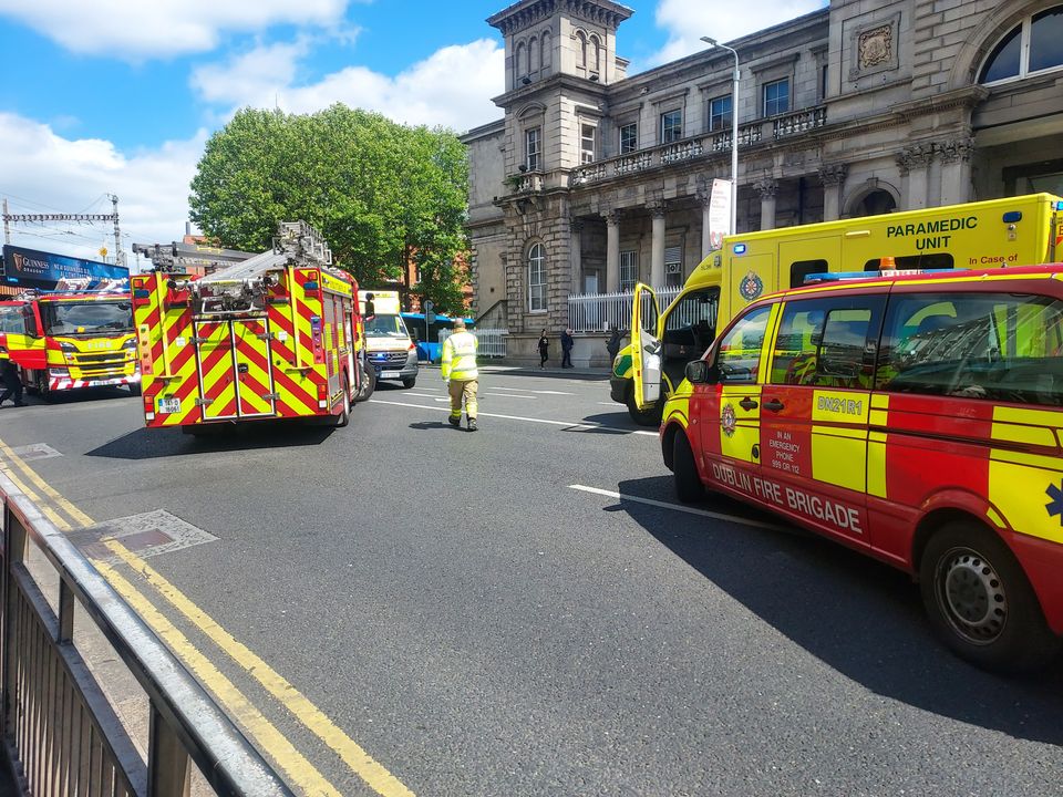 Emergency services attend the scene of the crash