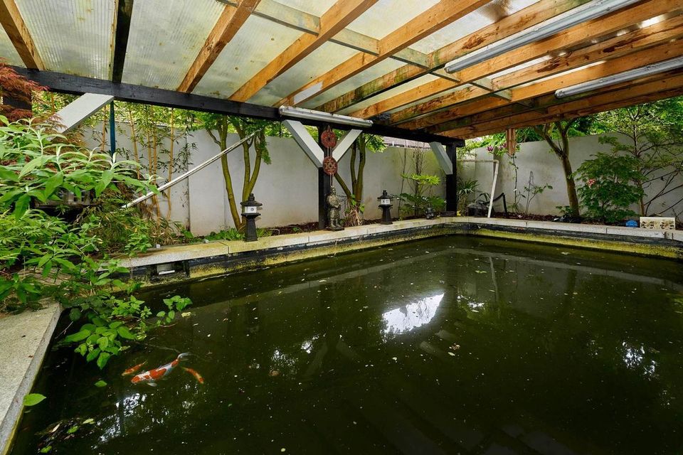 The property contains a fish pond