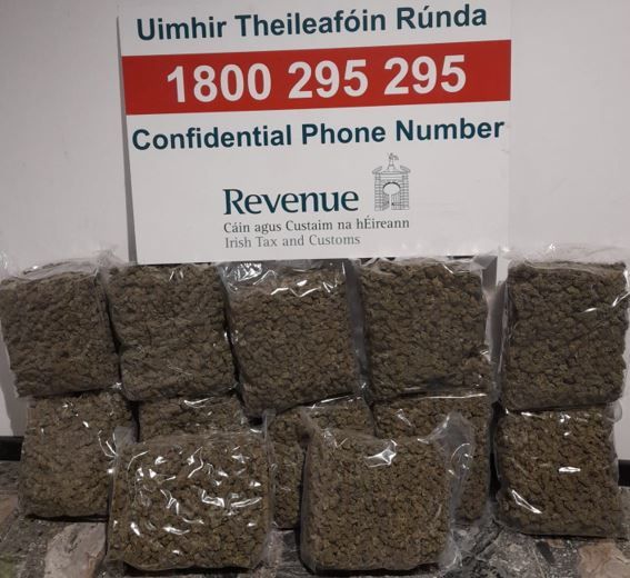 Revenue officers found the drugs hidden in packages