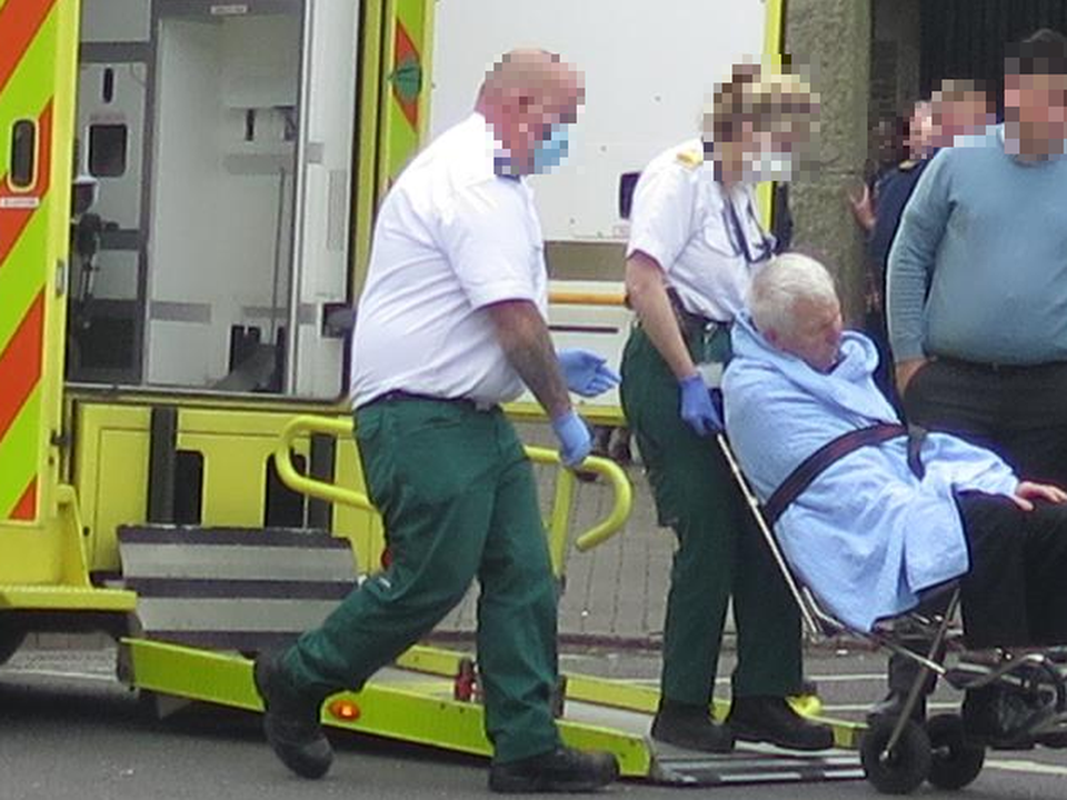 Accused Joseph Byrne receives medical attention at Athy District