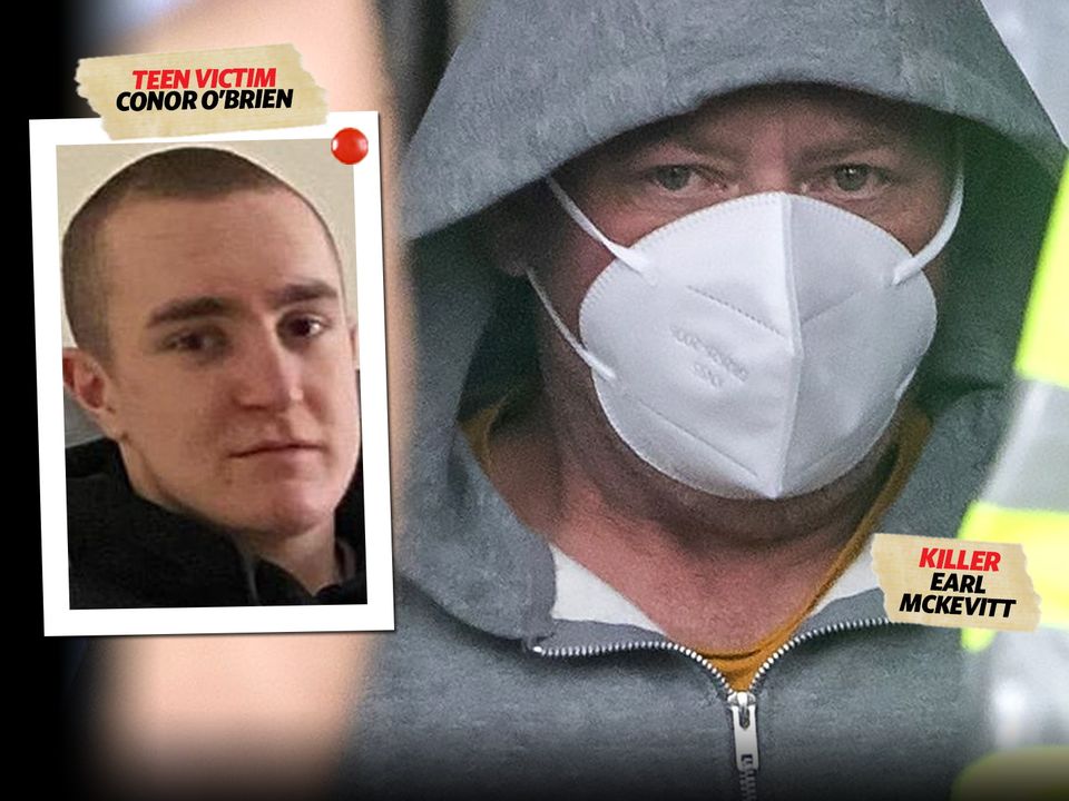 Earl McKevitt (right) pleaded guilty to murder of Conor O'Brien (inset)