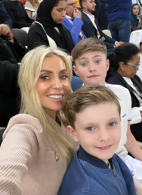 Claudine Keane and her sons enjoyed the match from the stands. Instagram / @claudinekeane.