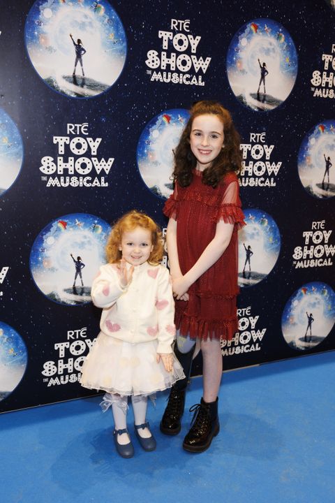 Saoirse Ruane with sister Farrah Rose (3) pictured at the opening night of RTÉ Toy Show the Musical at the Convention Centre Dublin. Picture Andres Poveda