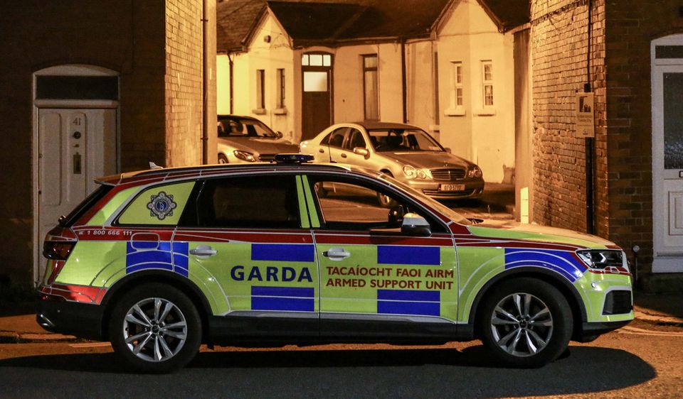 Garda armed response units at the scene where a man was shot overnight at a house at Pimlico Cottages in the Liberties area of Dublin