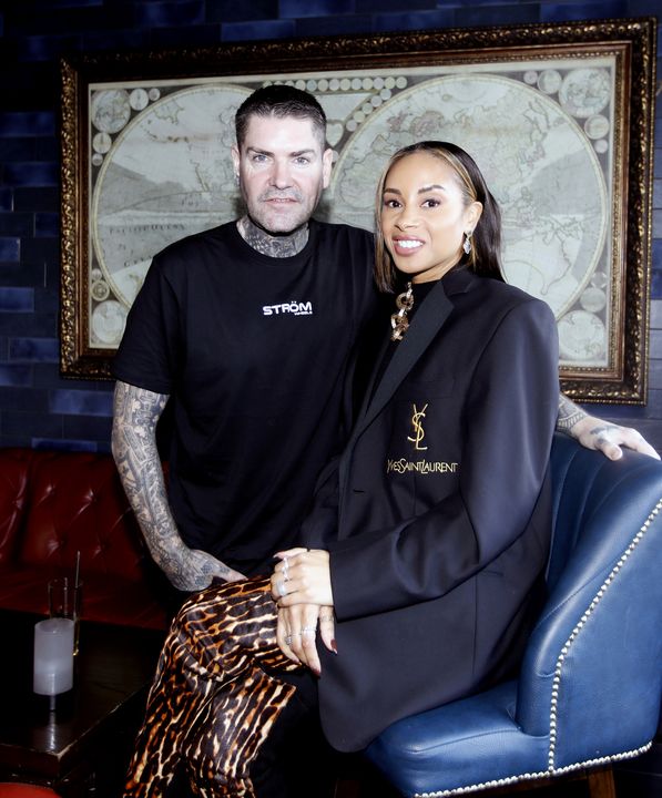 Boyzone star Shane Lynch and wife Sheena pictured in Belfast this week ahead of the opening of their new fragrance store