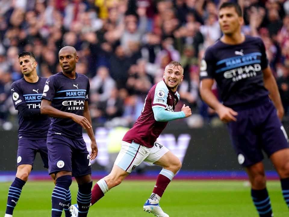 West Ham’s Jarrod Bowen scored twice against Manchester City (Adam Davy/PA)