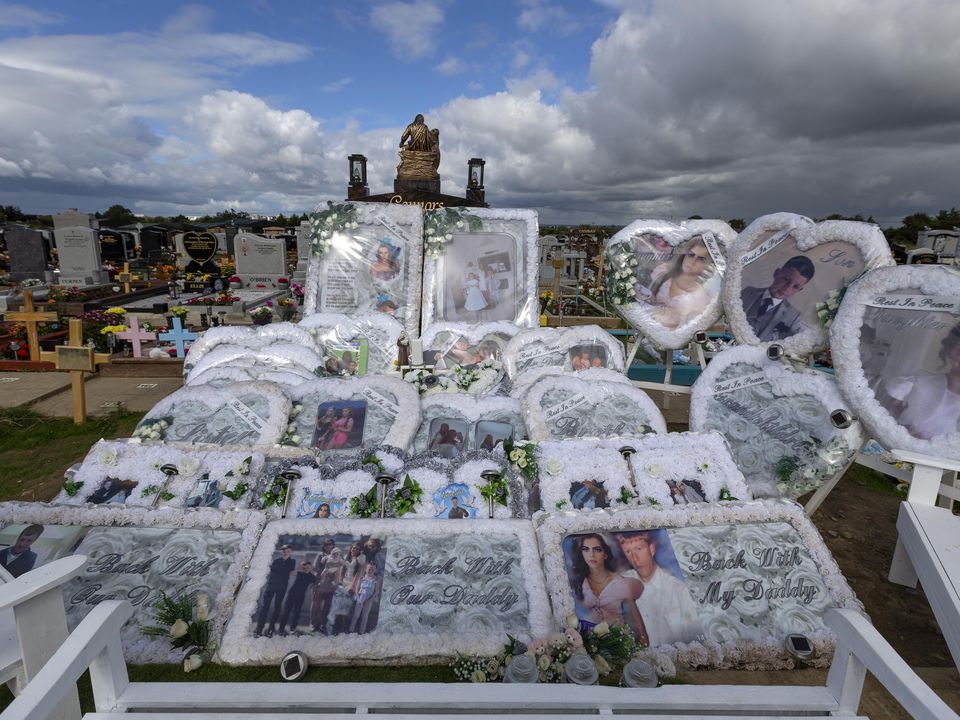 The grave of  twins, Christy and Chelsea Cawley and their older sister Lisa Cash. Photo: Collins