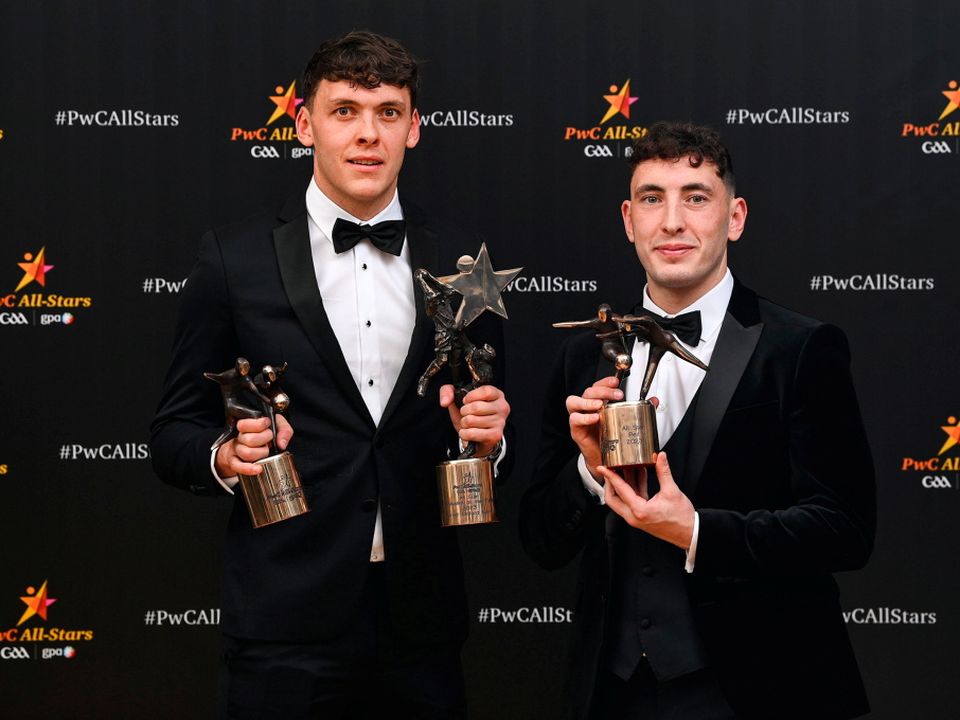 David and Paudie Clifford of Kerry with their PwC GAA/GPA All-Star Awards