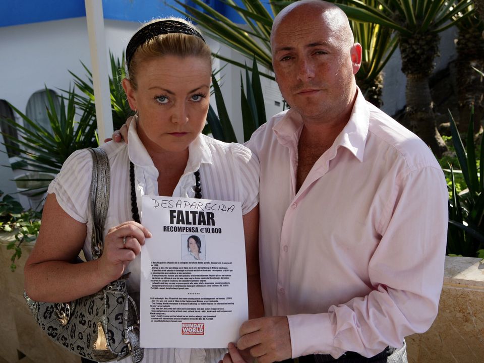 Amy's mother Audrey Fitzpatrick and partner Dave Mahon with Sunday World in Spain