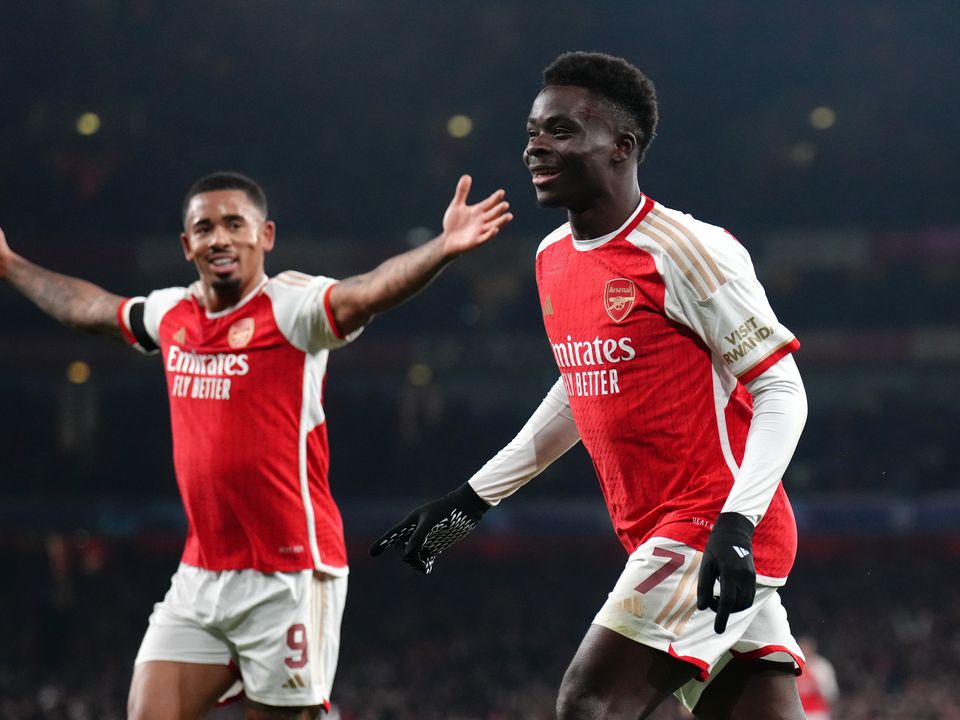 Bukayo Saka was on target for Arsenal (John Walton/PA)