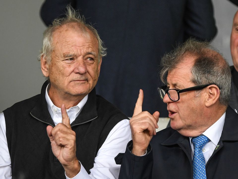 American actor and comedian, Bill Murray, left, with businessman JP McManus during the GAA Hurling All-Ireland Senior Championship Quarter-Final match between Galway and Cork at the FBD Semple Stadium in Thurles, Tipperary. Photo by Ray McManus/Sportsfile