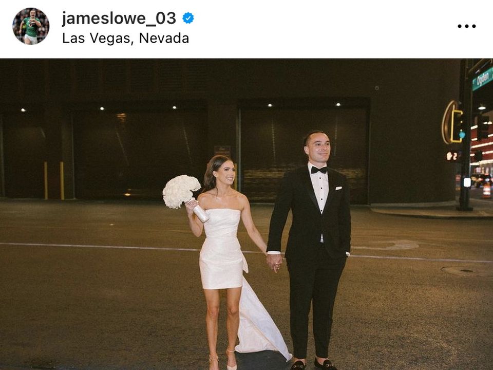 James Lowe and wife Arnica on their wedding day