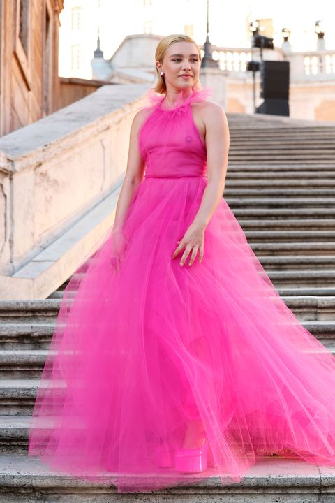 Florence Pugh attends the Valentino Haute Couture Fall/Winter 22/23 fashion show in Rome, Italy. Photo: Vittorio Zunino Celotto/Getty