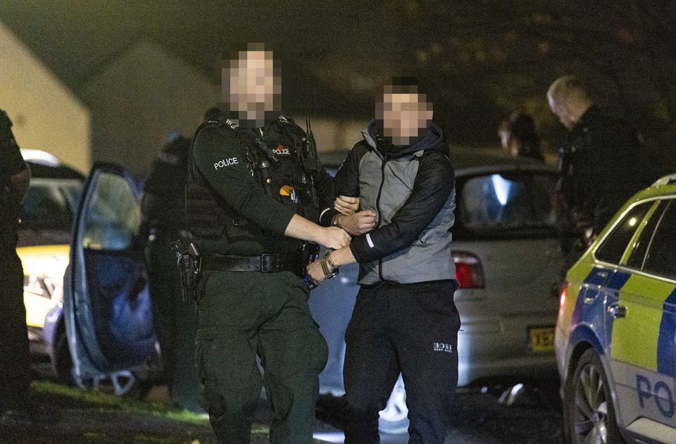 Police arrested a man in his 20s after a stolen car crashed into police in west Belfast on November 2, 2024 (Photo: Kevin Scott)