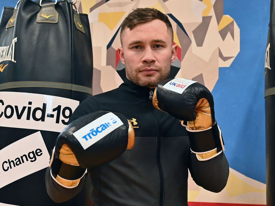 Trócaire ambassador Carl Frampton launches the Charity’s Lenten appeal 2022 at Midland Boxing Club. Pic: PACEMAKER