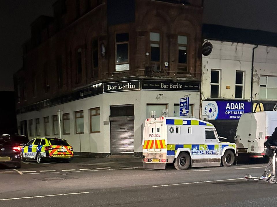 Police at the Berlin Bar after the attack on Friday night