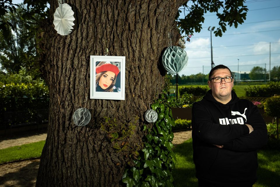 Jason Poole, brother of Jennie Poole, at her memorial garden in Beneavin Nursing Home in Finglas, Dublin. Photo: Mark Condren