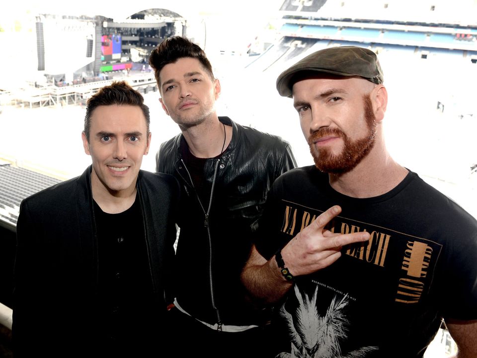 Mark with band members Glen Power and Danny O’Donoghue