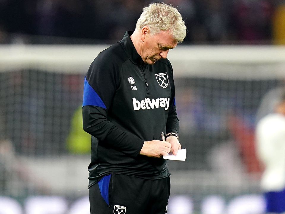 David Moyes has an injury crisis to deal with (Adam Davy/PA)