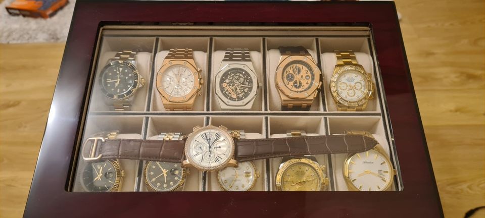 Twelve watches including six Rolexes, two Audemars Piguets and two Cartiers were seized