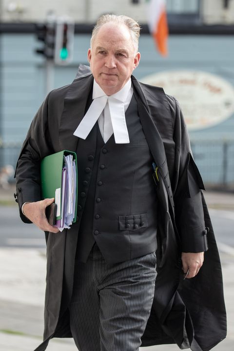 Brendan Grehan SC, counsel for Gerry Hutch, arrives at the Special Criminal Court on Monday. Photo: Collins Courts