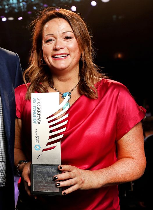 Nicola with her Crime Journalist Of The Year award in 2019
