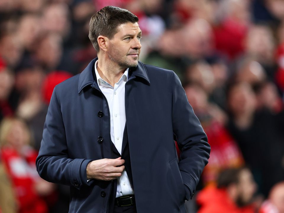 LIVERPOOL, ENGLAND - FEBRUARY 21: Steven Gerrard during the UEFA Champions League round of 16 leg one match between Liverpool FC and Real Madrid at Anfield on February 21, 2023 in Liverpool, United Kingdom. (Photo by Robbie Jay Barratt - AMA/Getty Images)