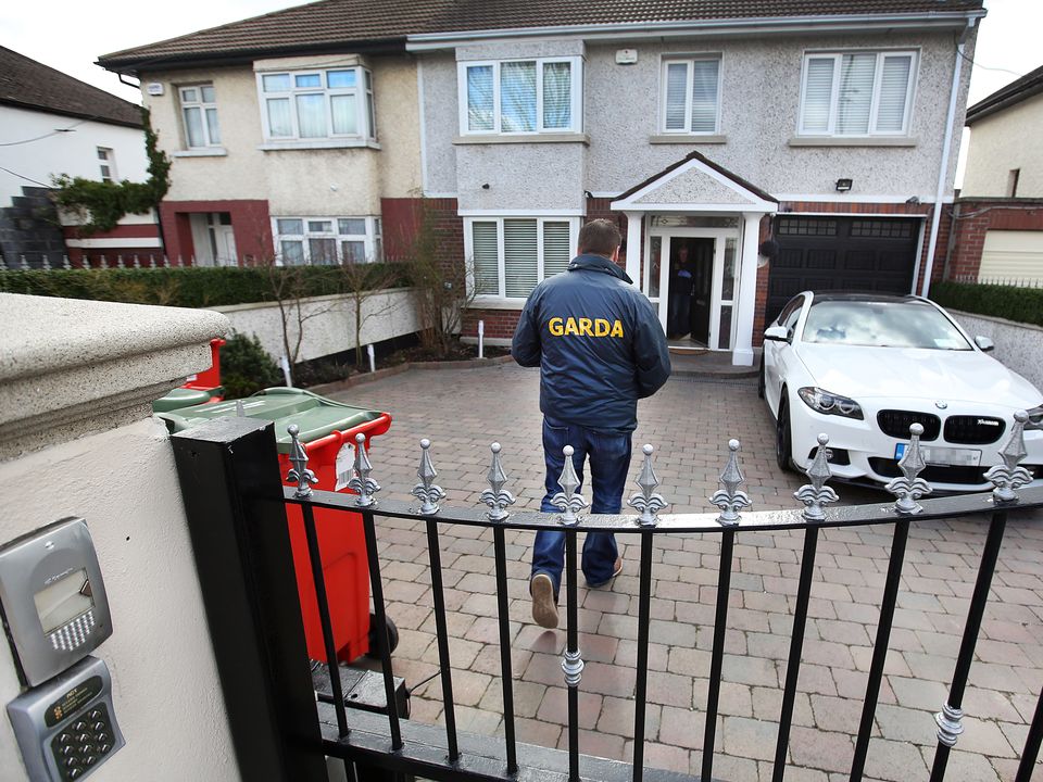 Gardai at the home of Jonathan Dowdall in March 2016