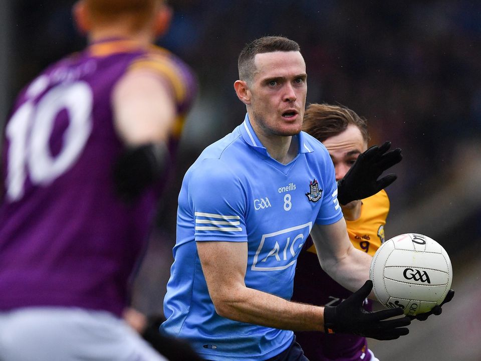 Statement of intent: Brian Fenton leads the Dublin charge against Wexford. Photo: Sportsfile