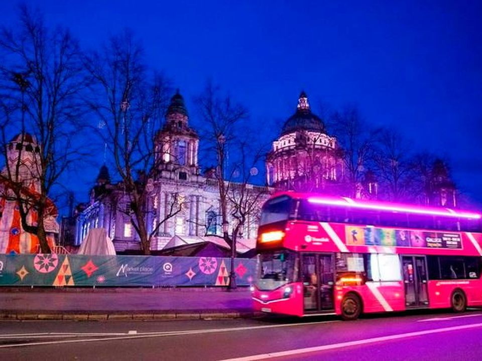 File photo of Translink Metro bus in Belfast city centre.