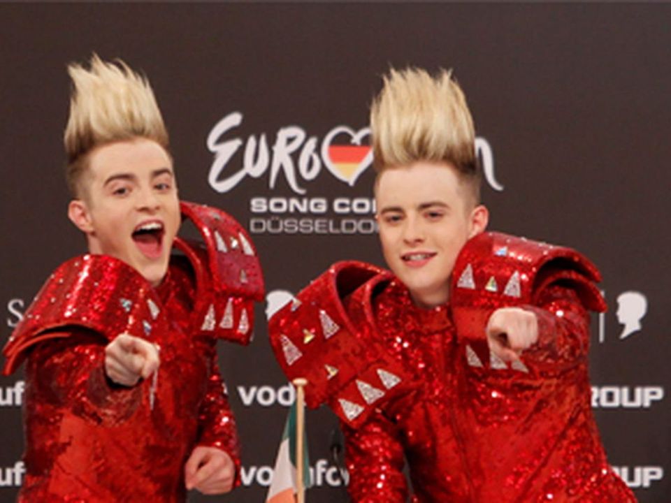 Jedward pictured at the Eurovision in 2011