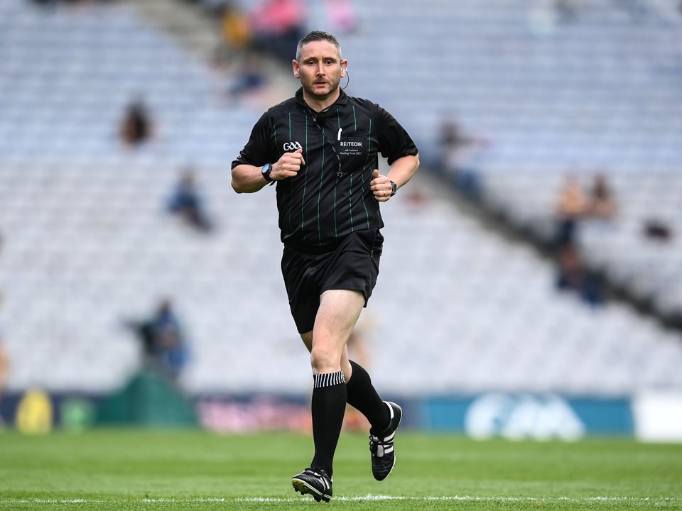 2 July 2022; Referee Fergal Horgan during the GAA Hurling All-Ireland Senior Championship Semi-Final match between Kilkenny and Clare at Croke Park in Dublin. Photo by Stephen McCarthy/Sportsfile
