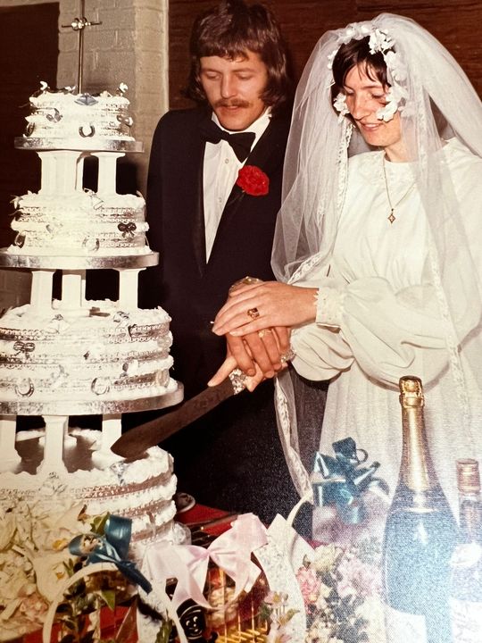 Bernie and Robert on their wedding day