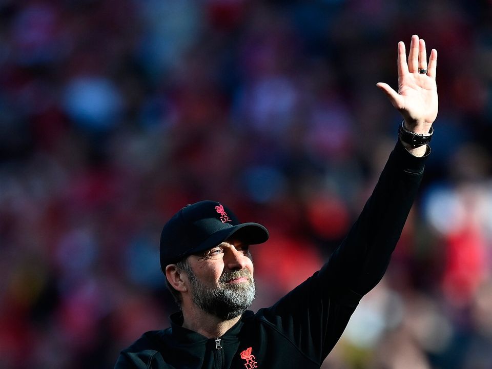 Jurgen Klopp salutes the fans