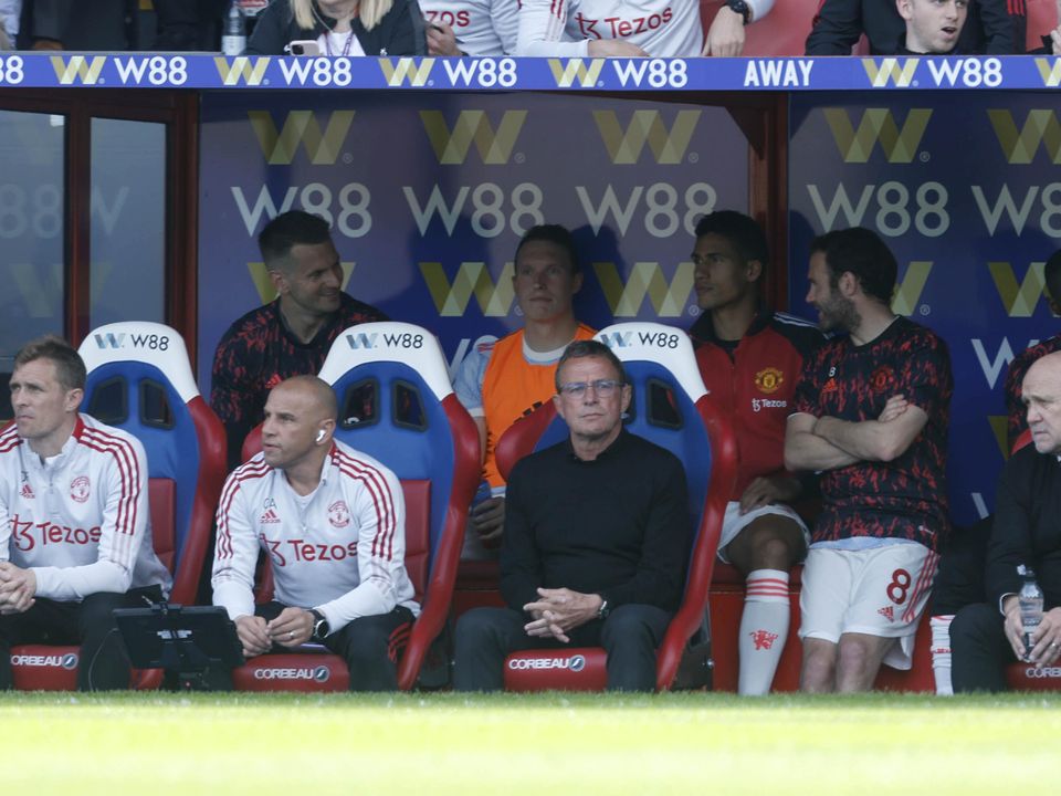 Ralf Rangnick watched Manchester United suffer a 1-0 loss away to Crystal Palace (Steven Paston/PA)