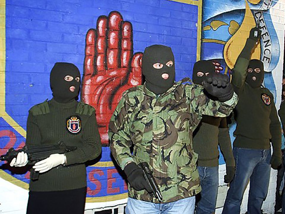 Johnny Adair along with fellow members of his UDA brigade