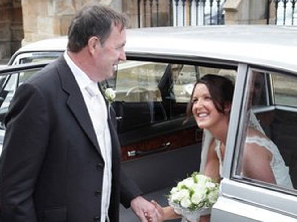 Emma Duffy and her dad Oliver on her wedding day