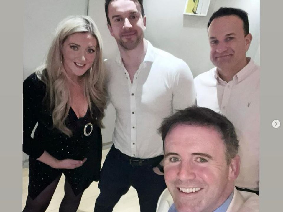 Jenny Dixon and her husband Tom Neville enjoyed a catch-up with Leo Varadkar and his partner Matt this weekend.