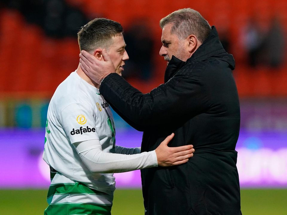 Celtic's Callum McGregor (left) and manager Ange Postecoglou, who is excited at the prospect of the Champions League. Photo: PA