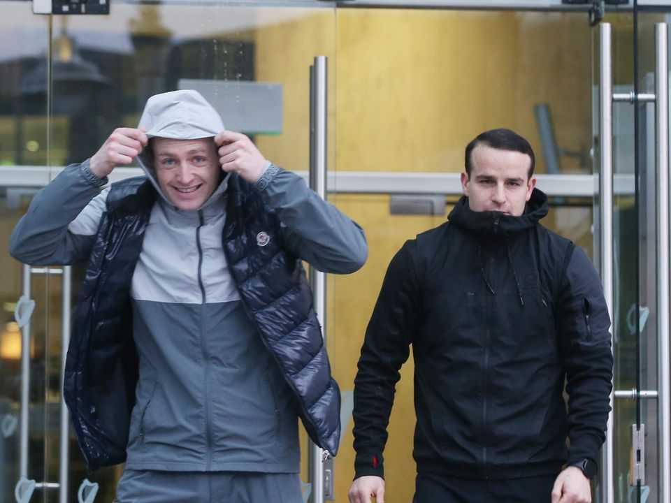 Darren Boyd and Shane Thomas pictutred leaving Dublin District Court. Pic: Collins Courts