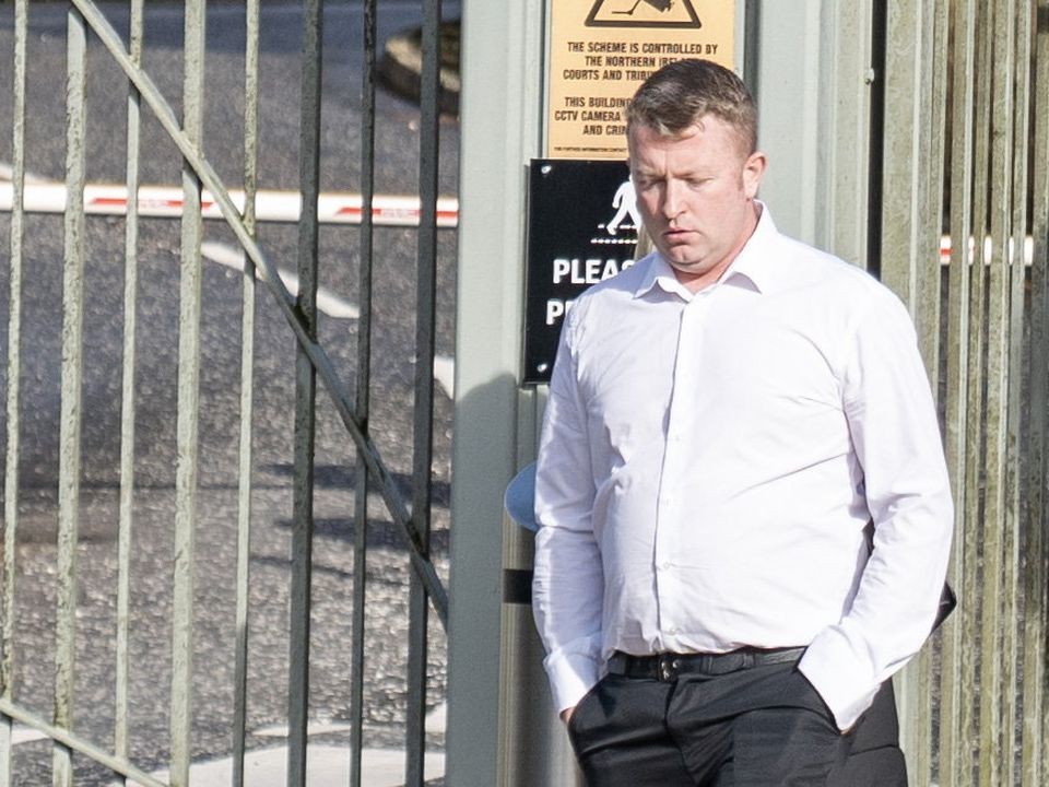 Fraudster Paul McAloon pictured at Dungannon Court on October 26