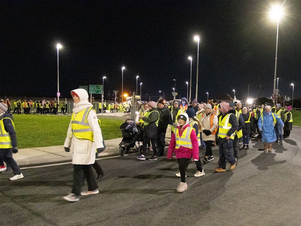 Protest in Rosslare Harbour on Monday evening