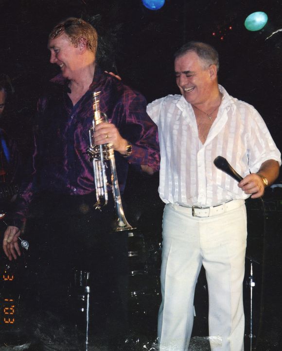 Frankie with Joe Dolan on stage