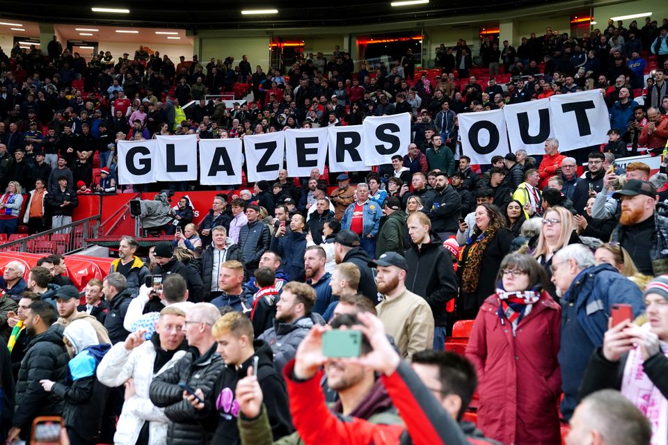 Manchester United fans protested against the Glazer family (Martin Rickett/PA)