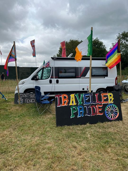 Traveller Pride for Martin Ward at Glastonbury