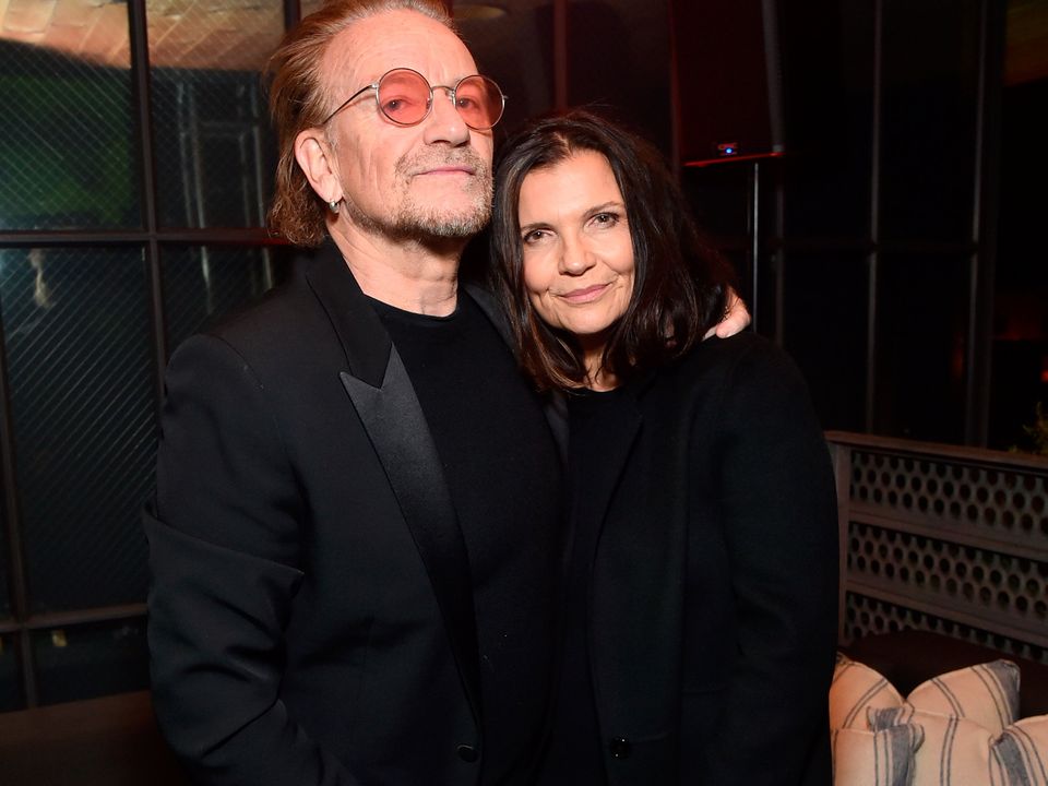 Bono and Ali Hewson attend Oscar Wilde Awards 2023 at Bad Robot on March 09, 2023 in Santa Monica, California. (Photo by Alberto E. Rodriguez/Getty Images for US-Ireland Alliance)