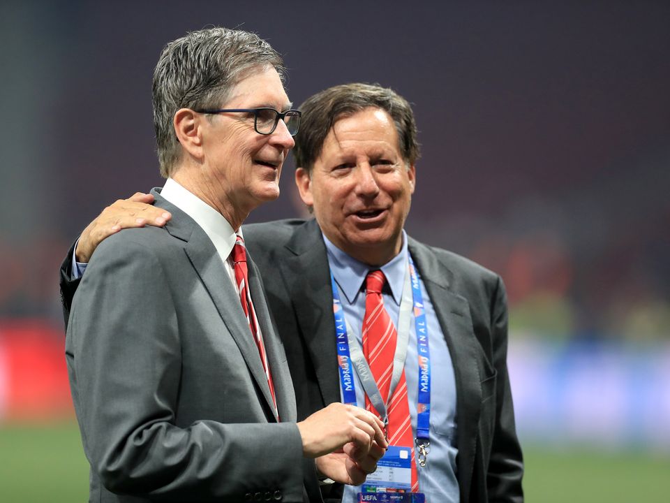 File photo dated 1-06-2019 of Liverpool owner John W. Henry (left) and chairman Tom Werner. Liverpool owners confirm they are exploring sale but say there is ‘no urgency’. Issue date: Friday November 18, 2022.