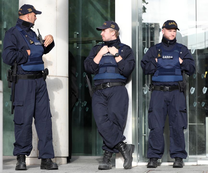 Armed gardaí outside the Criminal Courts of Justice